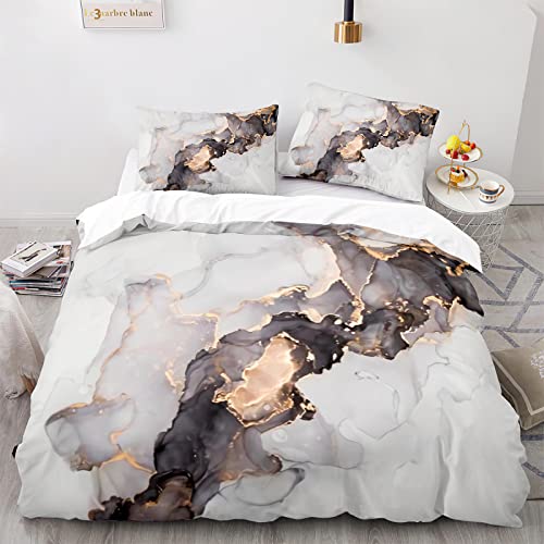 AcaimE Mädchen Bettwäsche 200 X 200 Marmor Hochwertiges Polyester Kinder Bettwäsche 200X200Cm Kommt Mit 2 Kissenbezügen 80X80Cm Anti-Falten Bügelfrei von AcaimE