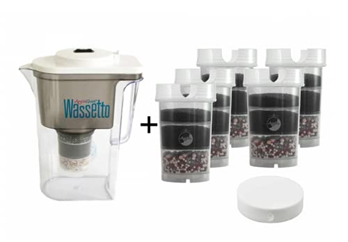 Wasserfilter AcalaQuell® Einsteigerpaket für 1 Jahr - Wassetto weiß – Aktivkohle Wasserfilter | Höchste Filterleistung - mehrschichtig | BPA u. BPB frei | ReNaWa® - Technology | von Acala Quell