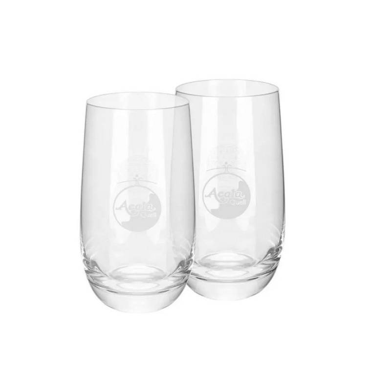 AcalaQuell Glas Valentin 350 ml Trinkglas mit Gravur Blume des Lebens, 350ml - Wasserglas einzeln & im Set von AcalaQuell