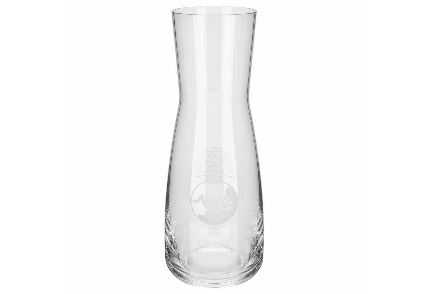 AcalaQuell Wasserkaraffe Aurora aus Glas, 1 Liter mit Gravur Blume des Lebens von AcalaQuell