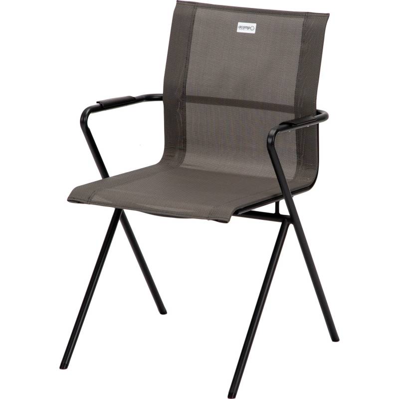 Acamp Set 4x Stapelsessel Alpha Tex 55 cm x 57 cm x 83 cm Anthrazit-Nero von acamp