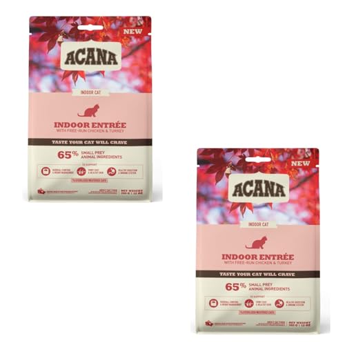 Acana Indoor Entrée | Doppelpack | 2 x 340 g | Trockenfuttermittel für ausgewachsene Katzen | Reich an tierischen Proteinen aus Huhn und Truthahn | Mit Omega -3 und -6-Fettsäuren Acana Indoor Entrée | Doppelpack | 2 x 340 g | Trockenfuttermittel für ausgewachsene Katzen | Reich an tierischen Proteinen aus Huhn und Truthahn | Mit Omega -3 und -6-Fettsäuren von Acana