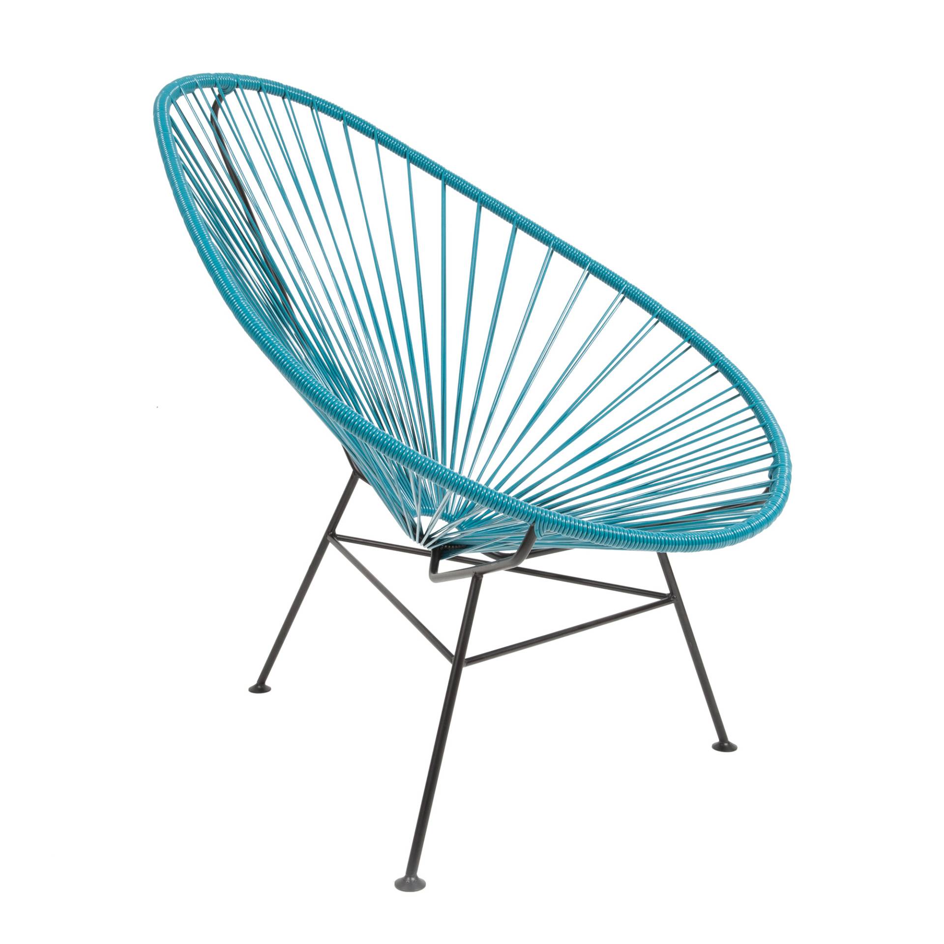 Acapulco Design - Acapulco Classic Chair - petrolblau, schwarz/Sitzfläche PVC/Gestell Stahl pulverbeschichtet/BxHxD 70x90x95cm von Acapulco Design