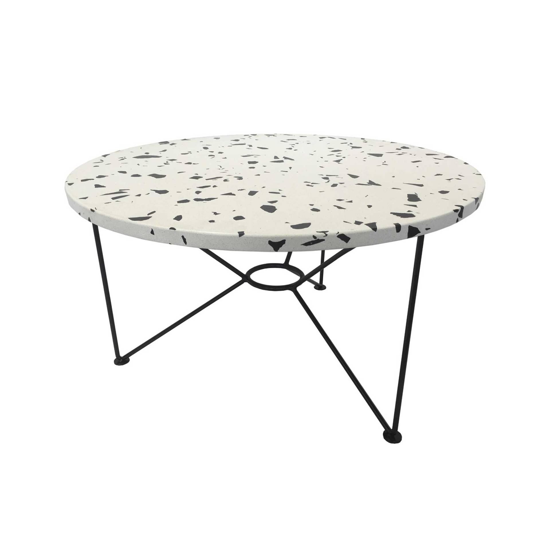 Acapulco Design - The Low Table Beistelltisch Terrazzo Ø65cm - terrazzo/azteca/Tischplatte Terrazzo/Gestell Stahl pulverbeschichtet/HxØ 36x65cm von Acapulco Design