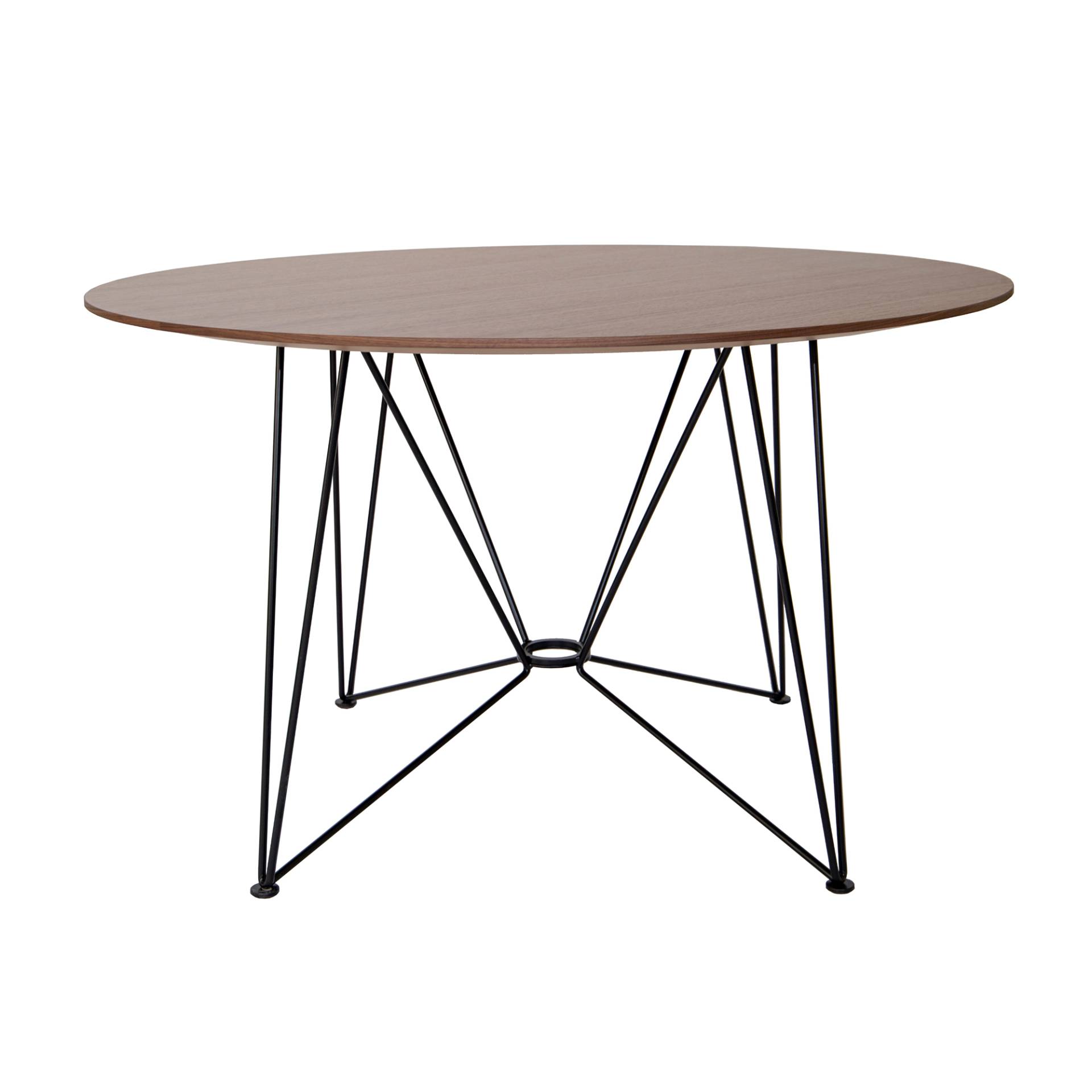 Acapulco Design - The Ring Table Esstisch Furnier Ø120cm - nussbaum, schwarz/Tischplatte Furnier/Gestell Stahl pulverbeschichtet/HxØ 74x120cm von Acapulco Design