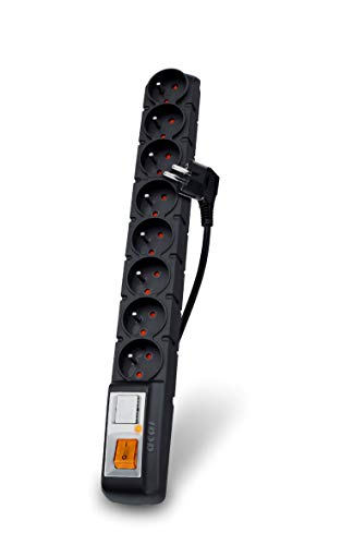 acar S8/3m S8 PRO-8-fach Steckdosenleiste mit verstärkter Überspannungsschutz (inkl. 3m Kabel) von Acar