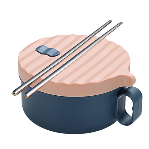 Ramen Schüssel Set, Rostfreier Stahl Ramen Bowl Schüssel, Japanische suppenschüssel,1200ML ramen schüssel mit deckel Traditionell Japanisches Geschirr (Puderblau) von Acboor