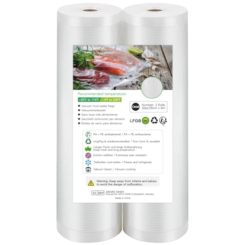 Accenter Vakuumierfolie 2 Rollen 28x600cm/Insgesamt 12m Vakuumierbeutel 210 Mikron Profi für Vakuumierer & Lebensmittel Vakuumiergerät, BPA-frei, Sehr Stark, kochbar, Sous Vide geeignet Accenter Vakuumierfolie 2 Rollen 28x600cm/Insgesamt 12m Vakuumierbeutel 210 Mikron Profi für Vakuumierer & Lebensmittel Vakuumiergerät, BPA-frei, Sehr Stark, kochbar, Sous Vide geeignet von Accenter