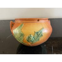 Vintage Roseville Thornapple Pottery Hängekorb Jardiniere Topf 5 1/4" Groß von AccentsAntiquesMore