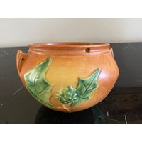 Vintage Roseville Thornapple Pottery Hängender Korb Jardiniere Topf 5 1/4" Hoch von AccentsAntiquesMore