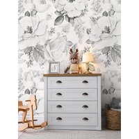 Blush Blumen Wandbild Tapete, Schwarz Und Weiß von AccentuWall