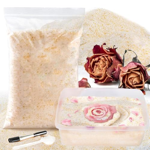 Silikat Trockenmittel 1kg,Silica Gel Regenerierbar für Blumen Trocknen,Kieselgel mit Farbwechsel Indikator,Niedrige Staubbildung,Kobaltchlorid-frei,Mit Trocknen Container von Accmuzzy