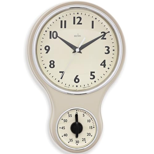 Acctim 21592 Kitchen Time Wanduhr, Cremefarben von Acctim