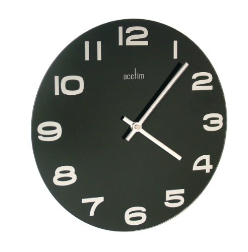 Acctim Wanduhr mit offenem Ziffernblatt, Metall, Schwarz, 30 cm von Acctim