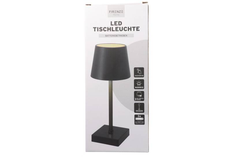AccuCell LED Taschenlampe LED-Tischleuchte mit Touchfunktion, warm weiß, mit 3x AAA Micro LR03 von AccuCell