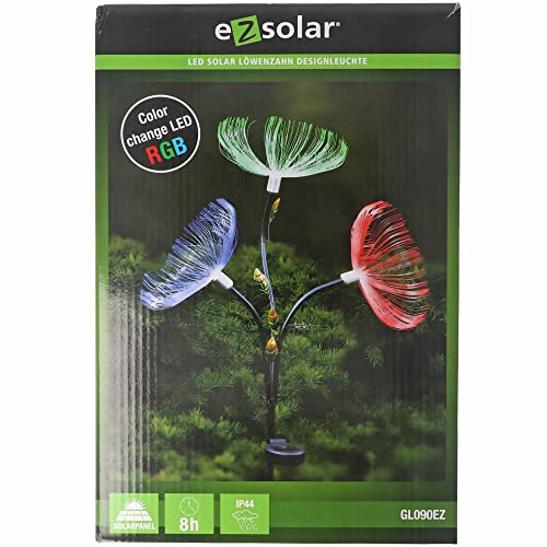 AccuCell LED-Gartenlicht Pusteblume mit 3 RGB LED Farbwechsel, inklusive Solarpanel und Akku von AccuCell