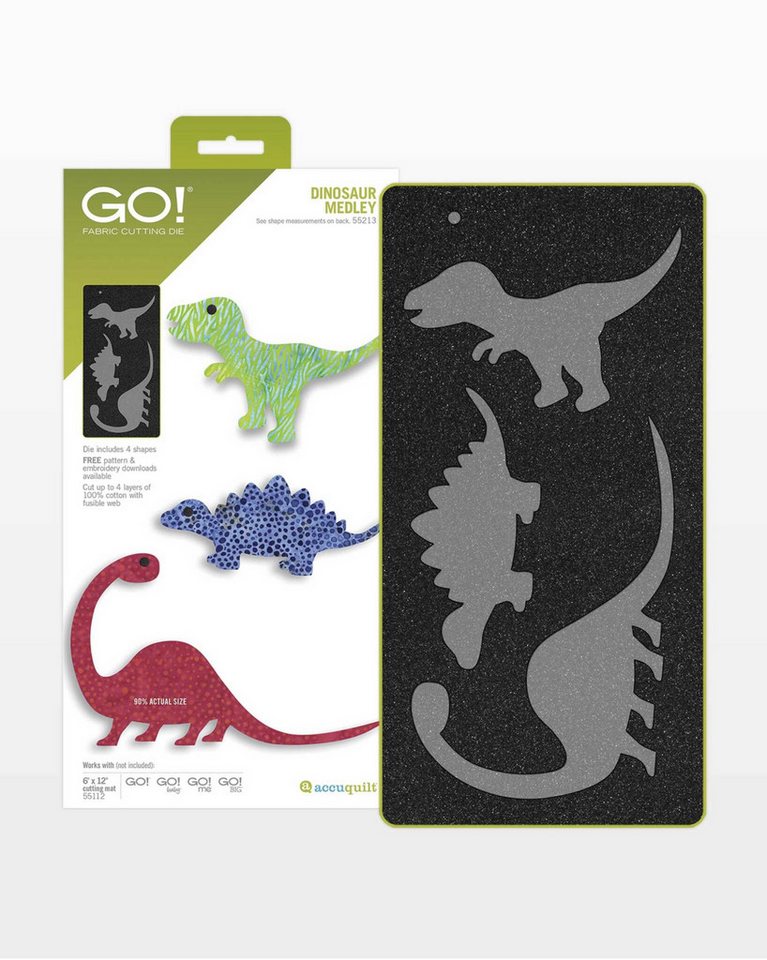 AccuQuilt Motivstanzer Accuquilt Stanzform Dinosaur Medley 3 verschiedene Dinosaurier von AccuQuilt