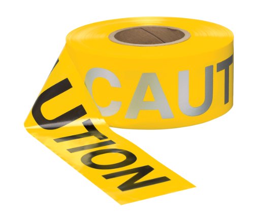 Accuform Signs MPT231 Reflective Plastic Barricade/Perimeter Tape, Legend CAUTION, 3 Width x 1000-ft Length x 3-mil Thickness, Black/Reflective Silver on Yellow by Accuform Accuform Signs MPT231 Reflective Plastic Barricade/Perimeter Tape, Legend CAUTION, 3 Width x 1000-ft Length x 3-mil Thickness, Black/Reflective Silver on Yellow by Accuform von Accuform
