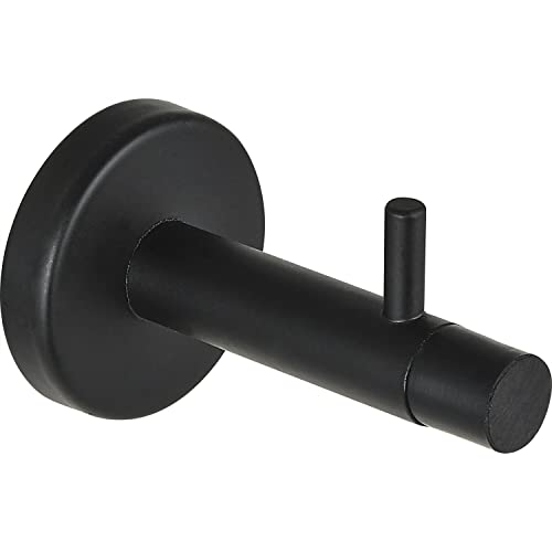 ACCURIDE MH.365082.161, Stahl schwarz Technik-Team Wandtürstopper mit Gummikopf und Haken, Länge 82 mm, Türstopper für die Wandmontage von Accuride