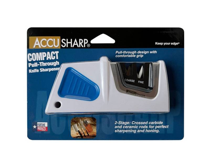 Accusharp Messerschärfer Pull-Through Compact Knife Sharpener - Messerschärfer Blau-Weiß von Accusharp