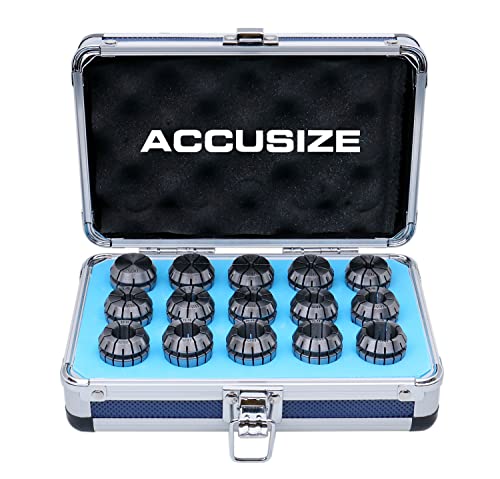 accusize – Metrisches ER Spannzange 2 mm bis 16 mm von 1 mm er-25 Spannzange 15 pcs/Set in Spannbetttuch starkem Aluminium Box, 3350–0584 von Accusize Industrial Tools
