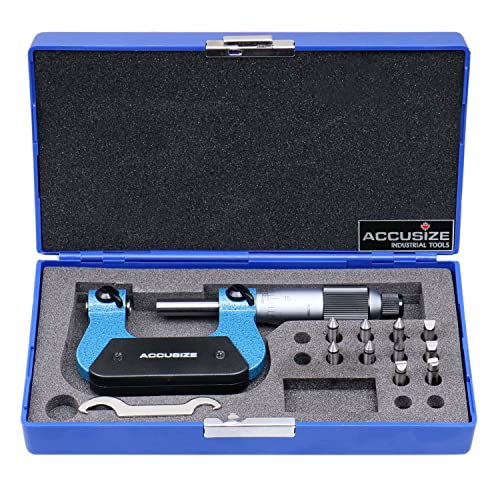 accusizetools – 0–2,5 x 0 cm Gewinde Mikrometer mit 5 Amboss in Spannbettlaken Box, # s916-c750 von Accusize Industrial Tools