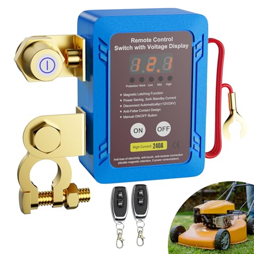 Accwork Auto Batterie Trennschalter, 12V 240A A Drahtloser Ferngesteuerter Auto Trennschalter mit LED-Anzeige automatische Abschaltung Schalter für Auto, RV, ATV, LKW von Accwork