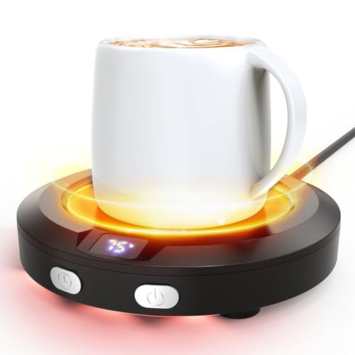 Mini Kaffeewärmer, aufgerüstet Tassenwärmer, Elektrischer Kaffeewärmer 3 Temperatureinstellungen Schreibtisch Tassenwärmer mit 2-12h Abschaltautomatik für Kaffee Tee Kakao Milch von Accwork