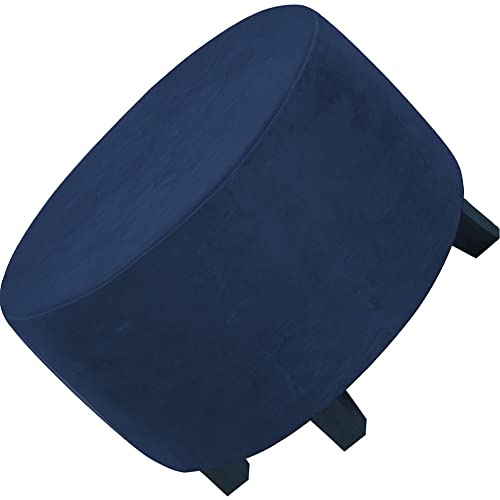 Acdler Runde Stretch-Ottomanenbezug, Mit Elastischer Unterseite Fußhocker-Überzug Fußhocker-Überzug, Luxuriöser Samt-Pouf-Überzug Für Wohnzimmer (Color : A11, Size : 60-73CM) von Acdler