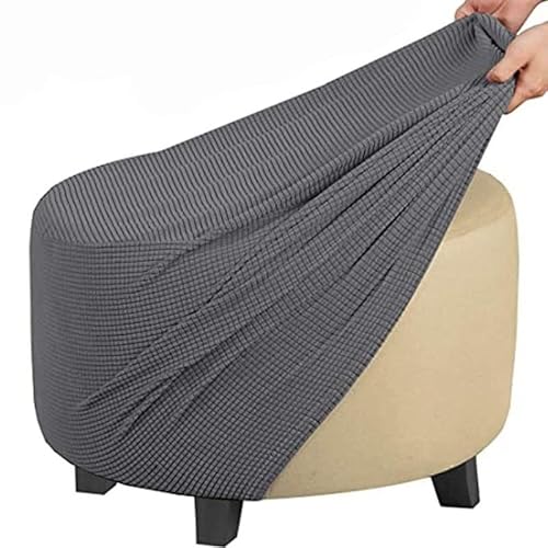 Acdler Runde Stretch-Ottomanenbezug, Mit Elastischer Unterseite Fußhocker-Überzug Fußhocker-Überzug, Luxuriöser Samt-Pouf-Überzug Für Wohnzimmer (Color : A13, Size : 60-73CM) von Acdler