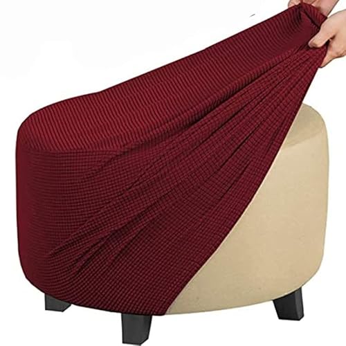 Acdler Runde Stretch-Ottomanenbezug, Mit Elastischer Unterseite Fußhocker-Überzug Fußhocker-Überzug, Luxuriöser Samt-Pouf-Überzug Für Wohnzimmer (Color : A20, Size : 76-104CM) von Acdler