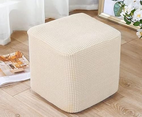 Elastisch Fußhocker Hockerbezug Rund/Quadratische Für Fußbank Jacquard Hockerbezug Überzug Für 40x40/45x45cm Waschbar Fußschemel Schonbezug (Color : A1, Size : 40x40cm) von Acdler