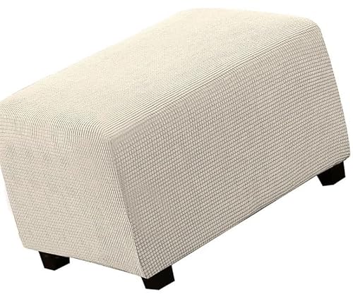 Hockerbezug Bezug Luxuriöser Ottoman Schonbezug Für Fußhocker, Rechteckig Stretch Ottomane Abdeckung, Jacquard Sitzhocker Elastisch Husse, Überzug Möbel Protector Für Sofa Fußbank von Acdler