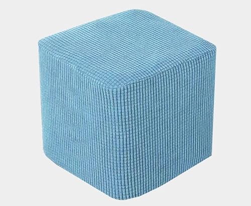 Hockerbezug Rund/Quadratisch40x40/45x45 Ottoman Cover Ottomane Schonbezug Hocker Hussen Für Fußhocker Stretch Ottomane Abdeckung Hocker Waschbar Protector Hockerabdeckung von Acdler