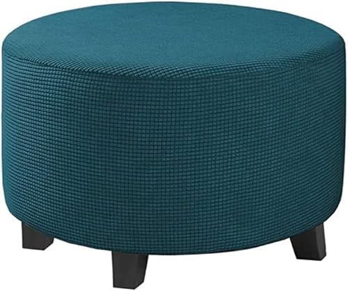 Samt Ottomane Schonbezug Hockerbezug, Luxuriöser Runde Hocker Fußhocker Hussen,Stretch Bezug Ottomane Abdeckung Überzug Hocker Protector Waschbar Hockerabdeckung (Color : A12, Size : 60-73CM) von Acdler