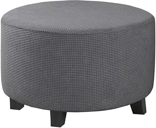 Samt Ottomane Schonbezug Hockerbezug, Luxuriöser Runde Hocker Fußhocker Hussen,Stretch Bezug Ottomane Abdeckung Überzug Hocker Protector Waschbar Hockerabdeckung (Color : A15, Size : 50-58CM) von Acdler