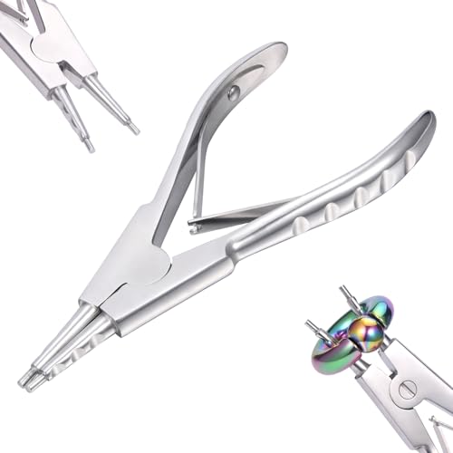 Piercing Zange Edelstahl Ring Öffnungszange Hochleistungs Ringe Öffnungs zange für große Ringe Vielseitiges Werkzeug zum Öffnen Piercing Schmuck Unverlierbare Perlenringe Segment Ringe von AceFun