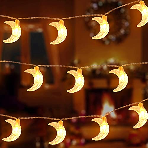 Mond Lichterketten, 20ft 40 LED Ramadan Licht Batteriebetriebene Dekorative Beleuchtung für Hausgarten-Schlafzimmer im Freien Innen, Dekoration Geschenk Für Ramadan, Muttertag, Halloween，Weihnachten von AceList