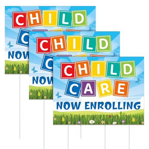 AceOrbit 3 Stück 40,6 x 30,5 cm "Childcare Now Enrolling Lawn Yard Sign with Plastic Stakes Hollow Board Childcare Now Enrolling Yard Sign Double Sided Printing Roadside Signage Outdoor Advertising AceOrbit 3 Stück 40,6 x 30,5 cm "Childcare Now Enrolling Lawn Yard Sign with Plastic Stakes Hollow Board Childcare Now Enrolling Yard Sign Double Sided Printing Roadside Signage Outdoor Advertising von AceOrbit
