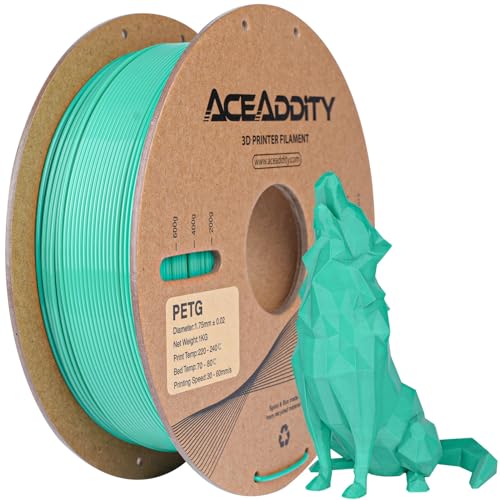 Aceaddity PETG-Filament, 1,75 mm 3D-Drucker-Filament, Maßgenauigkeit +/- 0,02 mm, 1 kg, 3D-Druck-Filament (1kg Grün) von Aceaddity