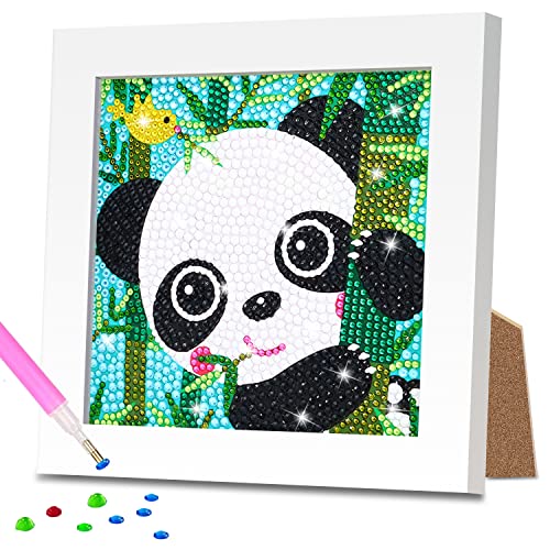 Diamond Painting Kinder, Diamant Painting Bilder Kinder, 5D Diamontpating Set mit Rahmen, Diamond Painting Panda, DIY Diamant Malerei Erwachsene Mädche, Basteln Panda Geschenk für Home Wand Decor von Acebwhtoy