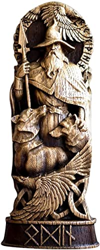 Acebwhtoy Nordischer Gott Harzstatue, Skandinavische Pantheons Figur, Odin/Thors/Loki/Freyja Handwerk Wikinger Mythologie Skulptur Für Zuhause Weinschrank Regal Bücherregal (B) von Acebwhtoy