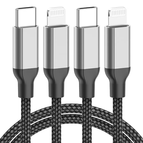 USB C Lightning Kabel 2m [2 Stück], Apple MFi Zertifiziert Langes iPhone Ladekabel USB C Lightning Schnellladekabel mit Datensynchronisation für iPhone 14 13 12 11 Pro Max X 8 7 6 Plus SE - Schwarz von Acecene