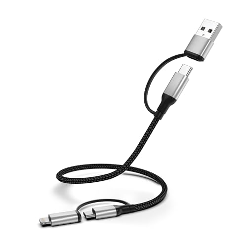 4 in 1 Ladekabel, 60cm Multi USB Kabel 3A Schnellladekabel USB C/USB A auf USB C, 2.4A Typ C/USB A auf Lightning Kabel mit Datenübertragung für iPad iPhone Pro Max Samsung Huawei Xiaomi Oneplus von Acecene