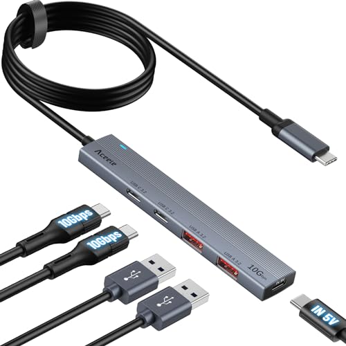 Aceele USB 3.2 Gen 2 Hub mit 2 USB-A-Anschlüssen und 2 USB-C-Anschlüssen, USB 3.2 Datenhub mit 100 cm Kabel, geeignet für Laptops, Desktops PC, Xbox und Mac usw Aceele USB 3.2 Gen 2 Hub mit 2 USB-A-Anschlüssen und 2 USB-C-Anschlüssen, USB 3.2 Datenhub mit 100 cm Kabel, geeignet für Laptops, Desktops PC, Xbox und Mac usw von Aceele