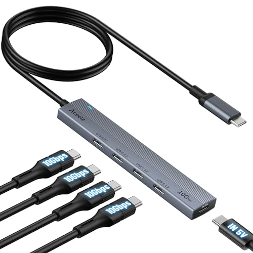 Aceele USB 3.2 Gen 2 Hub mit 4 USB-C-Anschlüssen, USB 3.2 Datenhub mit 60 cm Kabel, geeignet für Laptops, Desktops PC, Xbox und Mac usw Aceele USB 3.2 Gen 2 Hub mit 4 USB-C-Anschlüssen, USB 3.2 Datenhub mit 60 cm Kabel, geeignet für Laptops, Desktops PC, Xbox und Mac usw von Aceele