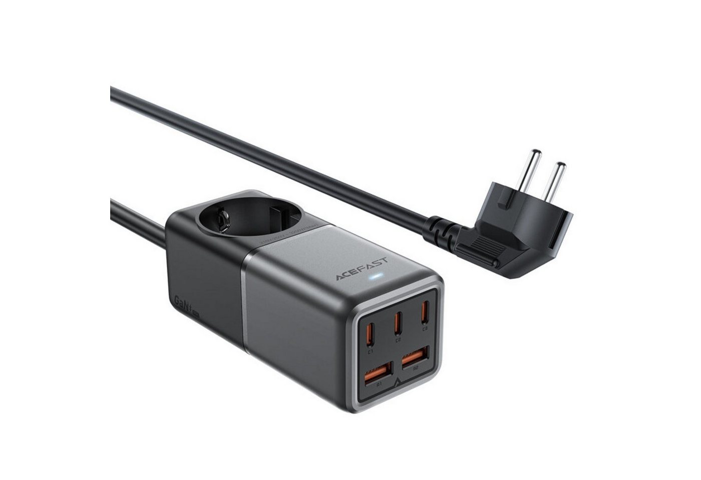 Acefast Steckdose Z2 GaN 75W PD-Tischladegerät 3x USB-C 2x USB-A - Schwarz und Grau Acefast Steckdose Z2 GaN 75W PD-Tischladegerät 3x USB-C 2x USB-A - Schwarz und Grau von Acefast