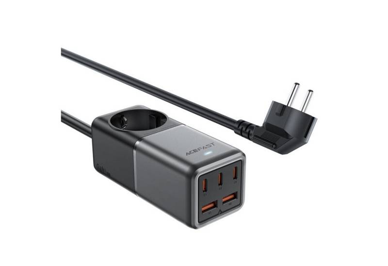 Acefast Steckdose Z2 GaN 75W PD-Tischladegerät 3x USB-C 2x USB-A - Schwarz und Grau von Acefast