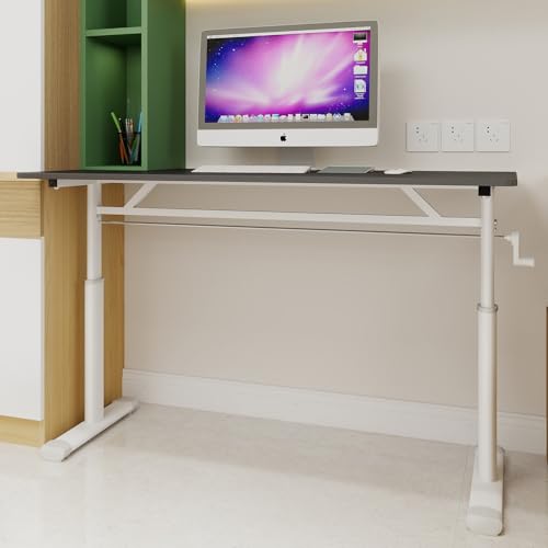 Aceinheu Höhenverstellbarer Schreibtisch manuell, Elektrisch Nein, 3 Größen (80/100/120cm) & 3 Farben, Schreibtisch höhenverstellbar für Kinder & Erwachsene (Grau, 120cm) von Aceinheu
