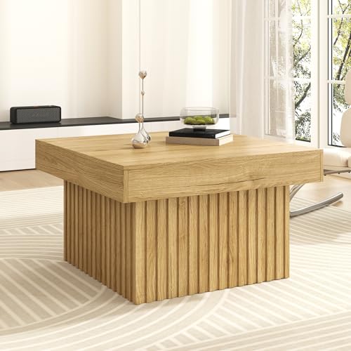 Aceinheu Modernes 2-teiliges Nest-Tisch-Set aus Holz | Runde Couchtische im skandinavischen Design | Platzsparend als Beistelltisch & Kaffeetisch für Wohnzimmer (Quadrat) von Aceinheu